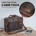 Men's Full Grain Leather Briefcase Large 17 Inch Business Travel Laptop Messenger Bag Tote with YKK Metal Zippers - Image 2